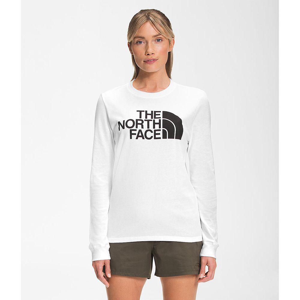 The North Face Long Sleeve Half Dome Γυναικεια Μπλούζα Με Μακρύ Μανίκι - Ασπρα (QJAW39682)